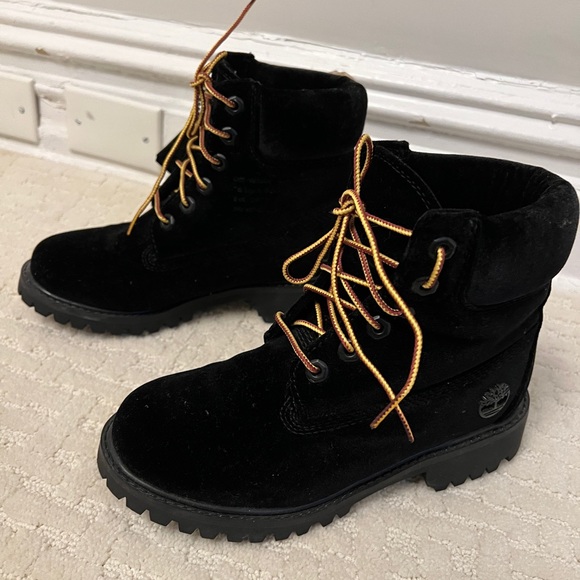 Off white Virgil Abloh x timerland black velvet boots - Picture 2 of 8